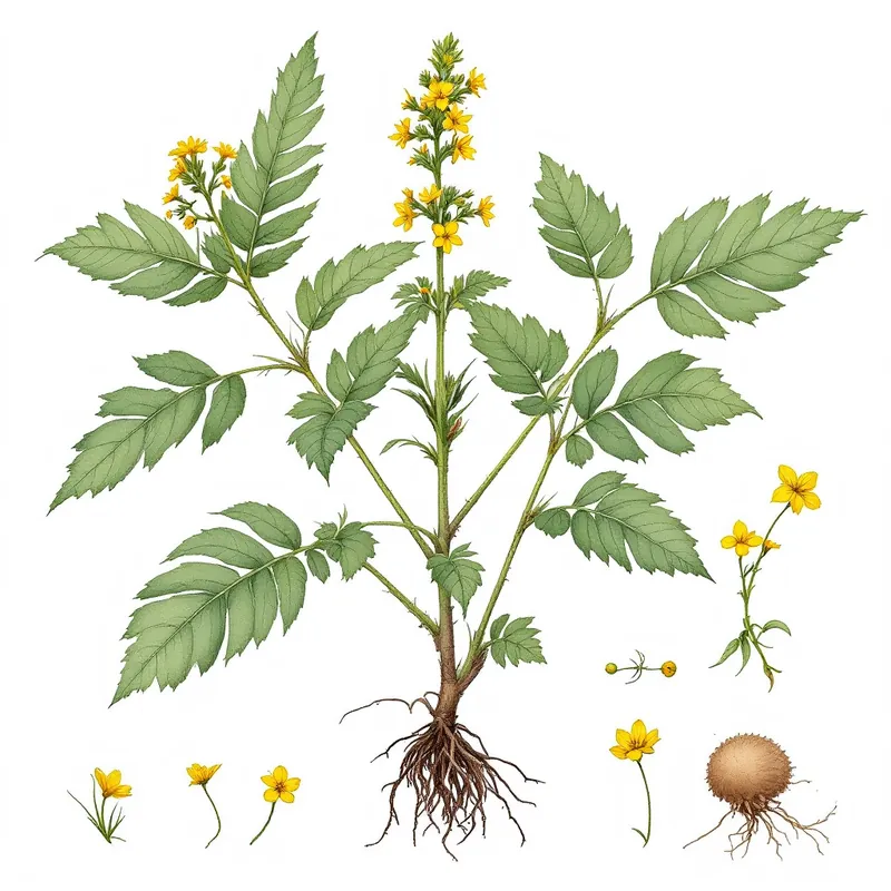 Agrimony botanical illustration