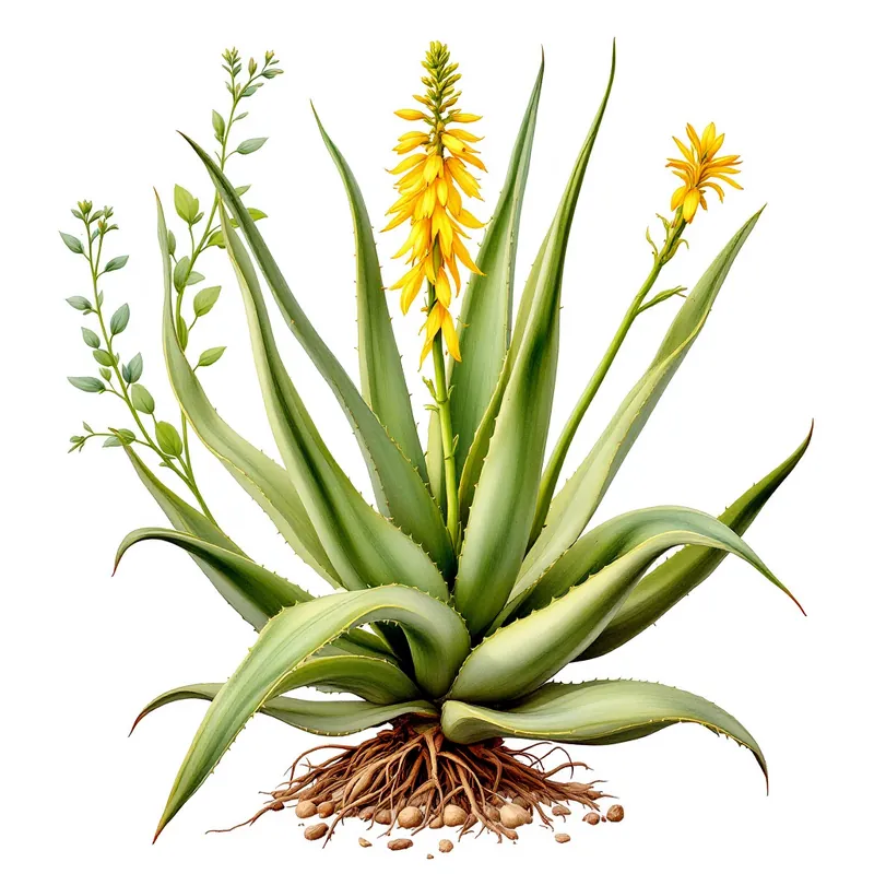 Aloe Vera botanical illustration