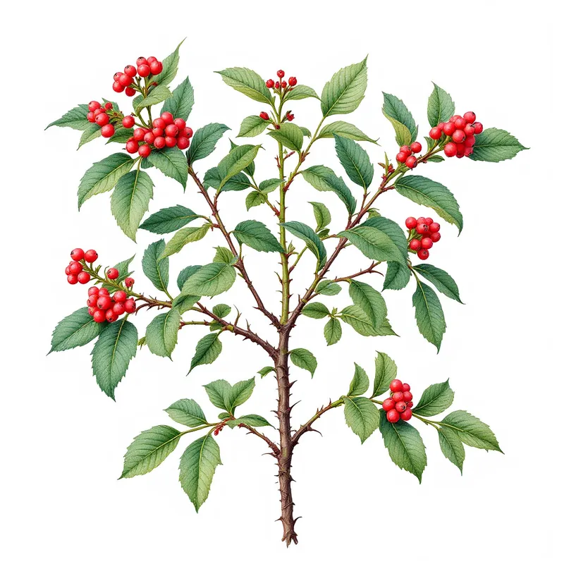 Barberry botanical illustration