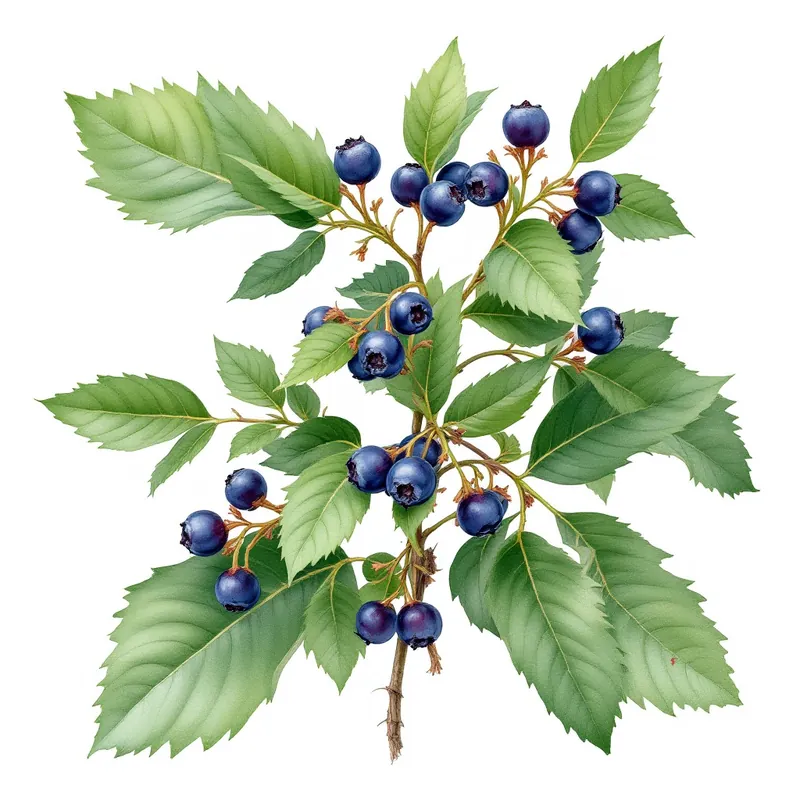Bilberry botanical illustration