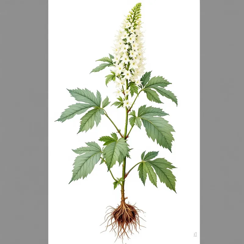 Black Cohosh botanical illustration