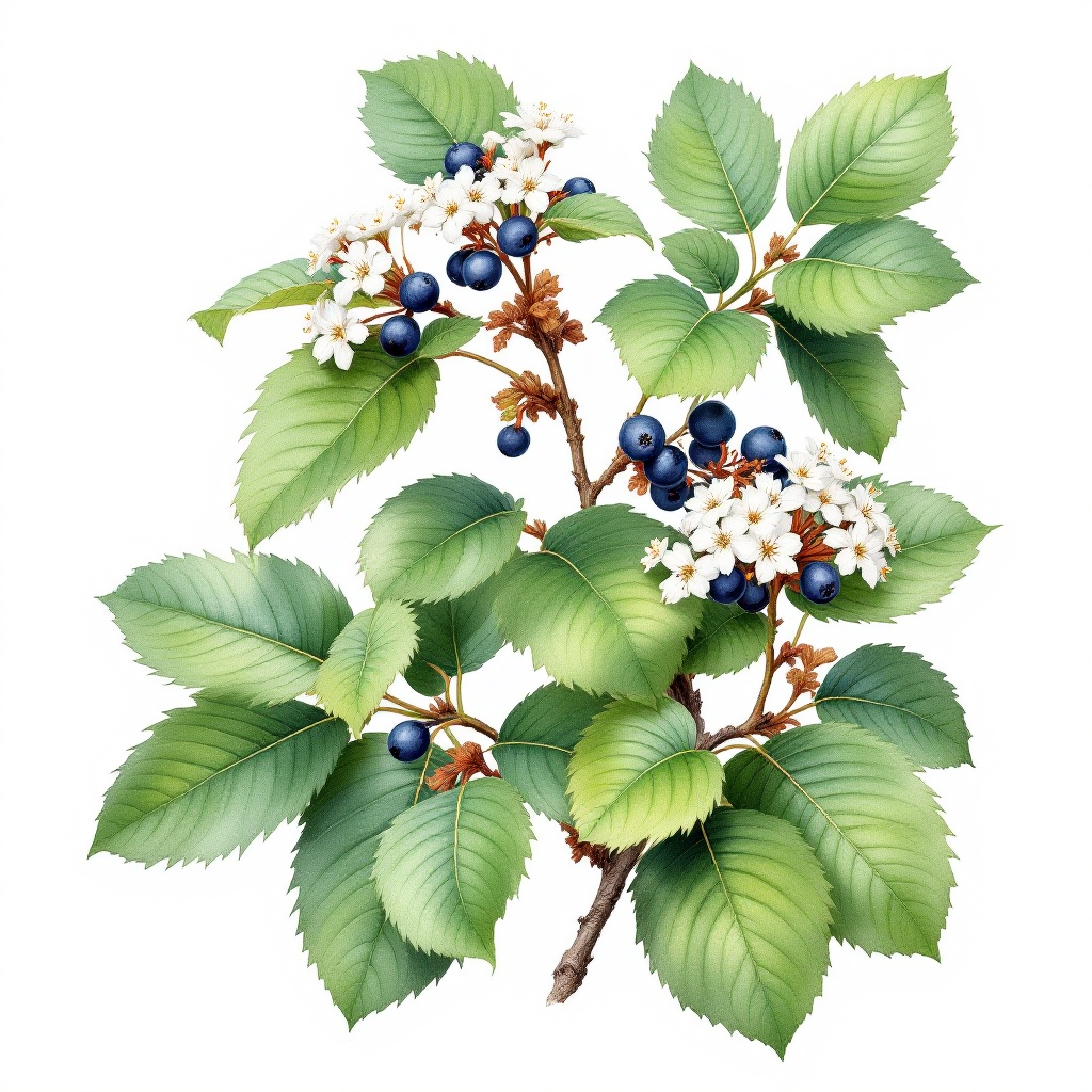 Black Haw botanical illustration