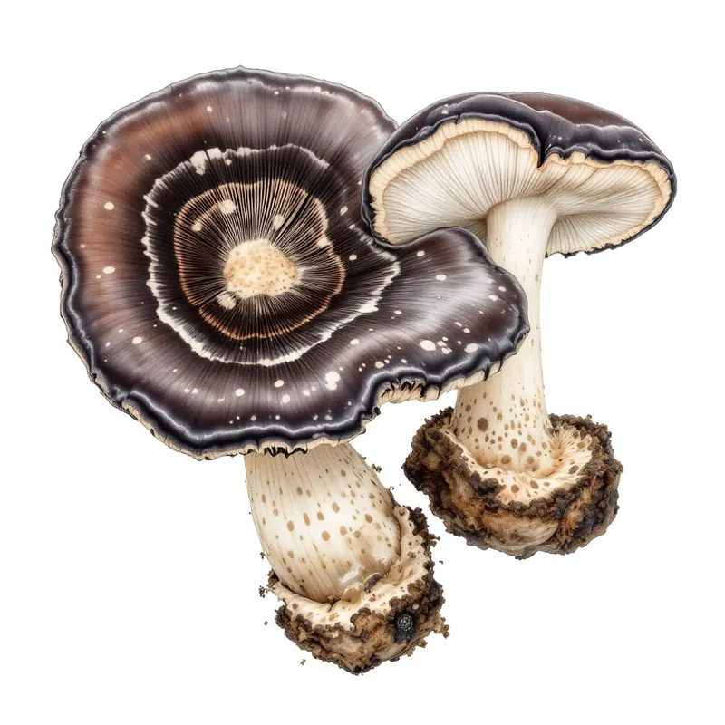 Black Reishi botanical illustration