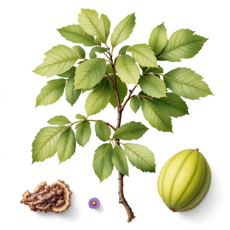 Black Walnut botanical illustration