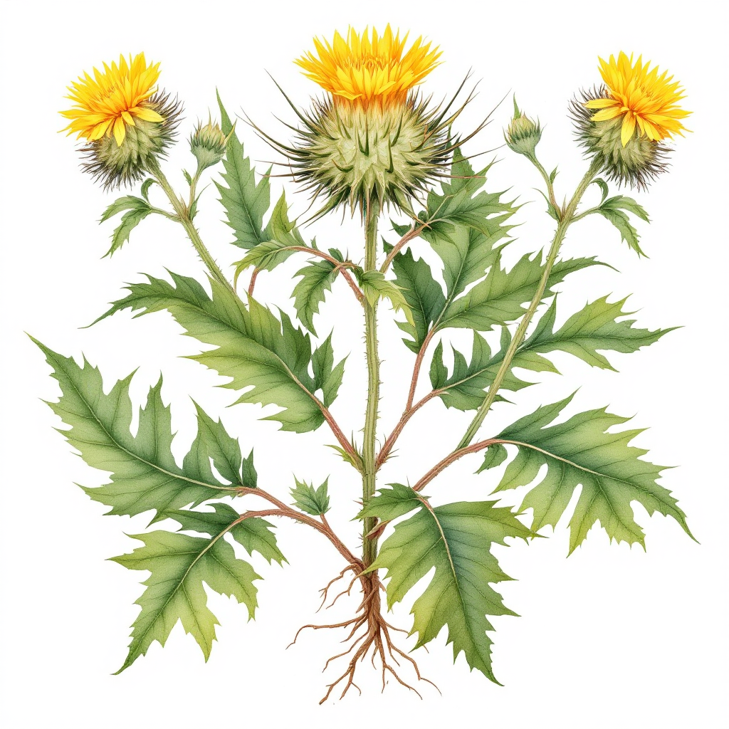 Blessed Thistle botanical illustration