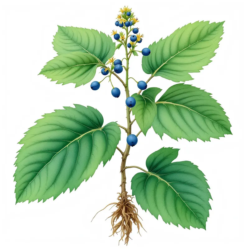Blue Cohosh botanical illustration