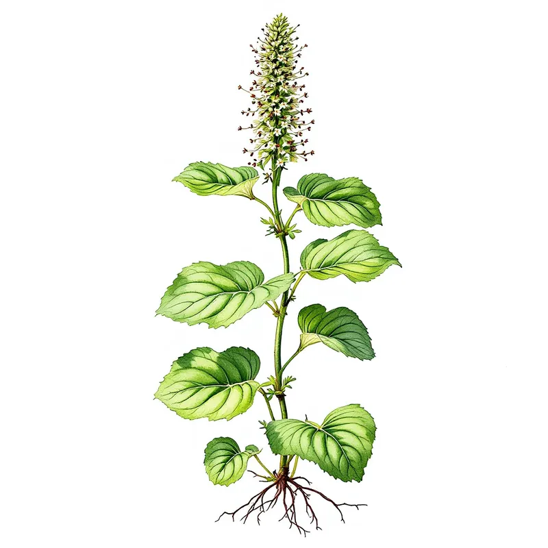 Broadleaf Plantain botanical illustration