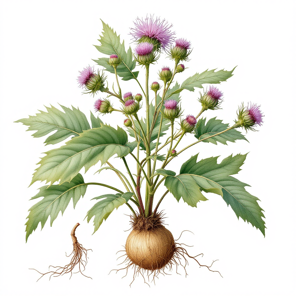 Burdock botanical illustration