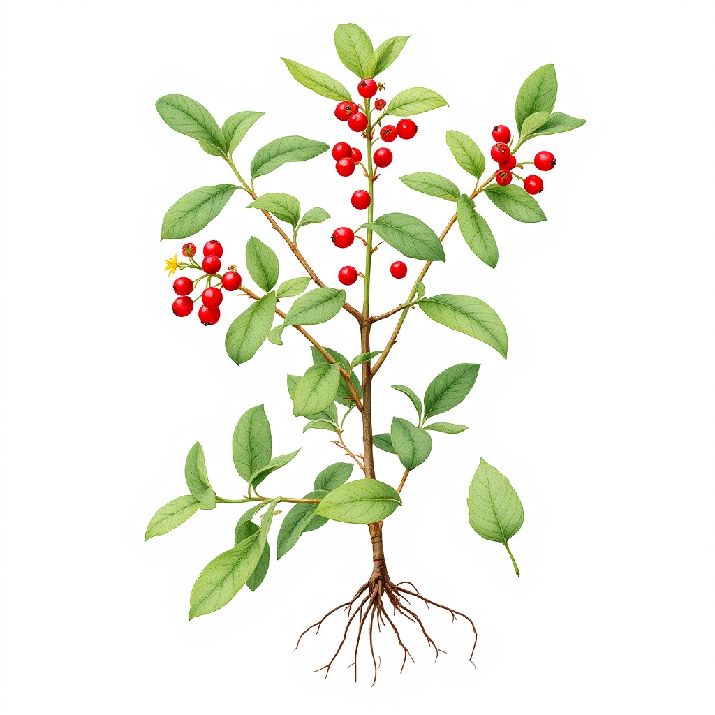 Butcher's Broom botanical illustration