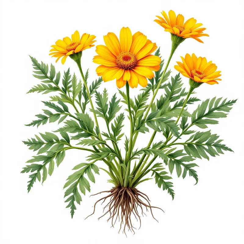 Calendula botanical illustration