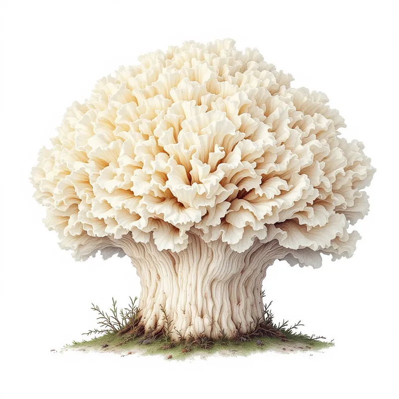Cauliflower Mushroom botanical illustration